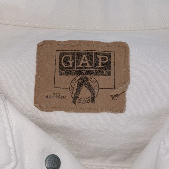 90s THE GAP White Denim Jacket - Picture 2 of 6
